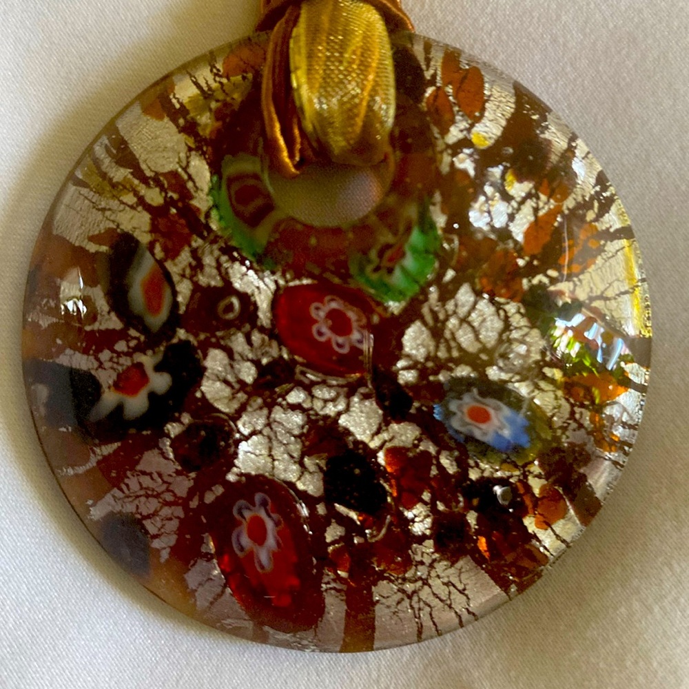 Vintage Murano Italian glass pendant necklace